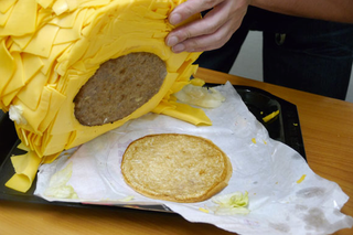 Illustration for article titled A Whopper with 1,000 Slices of Cheese Will Horrify and Disgust You